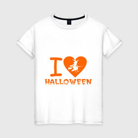 Женская футболка хлопок с принтом I Love Halloween , 100% хлопок | прямой крой, круглый вырез горловины, длина до линии бедер, слегка спущенное плечо | hallowen | hallowin | halovin | halowen | halowin | helloveen | helloven | hellovin | heloven | helovin | i lov | ведьма | день всех святых | колдунья | метла | халлоуин | халлувин | халоуин | халувин | хелловин | хеллоуин | хелоуин | хелувин