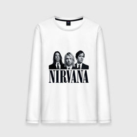 Мужской лонгслив хлопок с принтом Nirvana (2) , 100% хлопок |  | Тематика изображения на принте: cobain | nirvana | rock | smells like teen spirit | кобейн | нирвана | рок