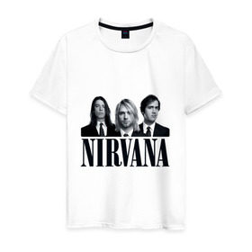 Мужская футболка хлопок с принтом Nirvana (2) , 100% хлопок | прямой крой, круглый вырез горловины, длина до линии бедер, слегка спущенное плечо. | Тематика изображения на принте: cobain | nirvana | rock | smells like teen spirit | кобейн | нирвана | рок