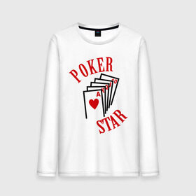 Мужской лонгслив хлопок с принтом Poker Star , 100% хлопок |  | pokerstars