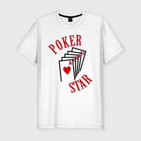 Мужская футболка премиум с принтом Poker Star , 92% хлопок, 8% лайкра | приталенный силуэт, круглый вырез ворота, длина до линии бедра, короткий рукав | pokerstars