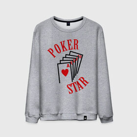 Мужской свитшот хлопок с принтом Poker Star , 100% хлопок |  | Тематика изображения на принте: pokerstars