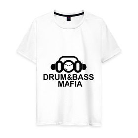 Мужская футболка хлопок с принтом Drum n Bass Mafia , 100% хлопок | прямой крой, круглый вырез горловины, длина до линии бедер, слегка спущенное плечо. | dnb | drum | mafia | бас | драм | мафия | музыка | электронная музыка