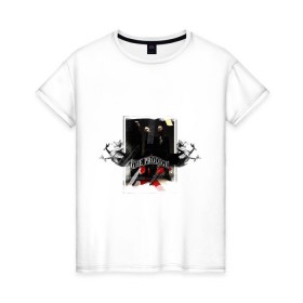 Женская футболка хлопок с принтом The Prodigy , 100% хлопок | прямой крой, круглый вырез горловины, длина до линии бедер, слегка спущенное плечо | prodigy | группы | музыкальные группы | продиджи | электронная музыка