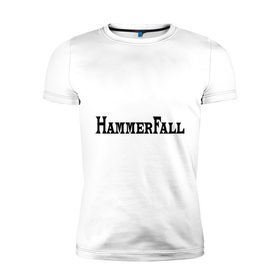 Мужская футболка премиум с принтом Hammerfall , 92% хлопок, 8% лайкра | приталенный силуэт, круглый вырез ворота, длина до линии бедра, короткий рукав | Тематика изображения на принте: hammerfall | hard core | hard rock | metal | rock | логотип | метал | музыка | рок | рок группа | рок группы | хард | хард рок | хэви | хэви метал