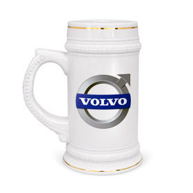 Кружка пивная с принтом Volvo ,  керамика (Материал выдерживает высокую температуру, стоит избегать резкого перепада температур) |  объем 630 мл | Тематика изображения на принте: volvo | авто | бренд | вольво | логотип | машина