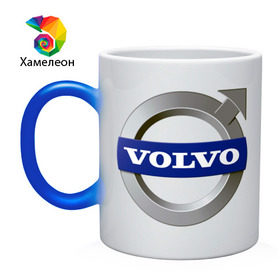 Кружка хамелеон с принтом Volvo , керамика | меняет цвет при нагревании, емкость 330 мл | volvo | авто | бренд | вольво | логотип | машина