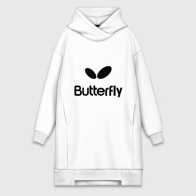 Платье-худи хлопок с принтом Butterfly ,  |  | buterfly | батерфляй | настольный теннис | ракетка | теннис | теннисный корт