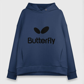 Женское худи Oversize хлопок с принтом Butterfly , френч-терри — 70% хлопок, 30% полиэстер. Мягкий теплый начес внутри —100% хлопок | боковые карманы, эластичные манжеты и нижняя кромка, капюшон на магнитной кнопке | buterfly | батерфляй | настольный теннис | ракетка | теннис | теннисный корт