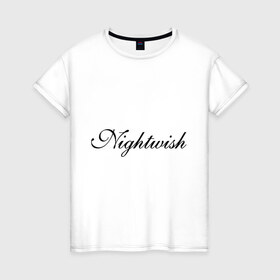 Женская футболка хлопок с принтом Nightwish , 100% хлопок | прямой крой, круглый вырез горловины, длина до линии бедер, слегка спущенное плечо | 