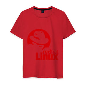 Мужская футболка хлопок с принтом Linux - Redhart , 100% хлопок | прямой крой, круглый вырез горловины, длина до линии бедер, слегка спущенное плечо. | linux | redhart | админу | дистрибутив | красная шляпа | линукс