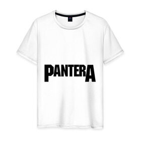 Мужская футболка хлопок с принтом Pantera , 100% хлопок | прямой крой, круглый вырез горловины, длина до линии бедер, слегка спущенное плечо. | metal | глэм | грув | группы | логотип | метал | трэш | хэви