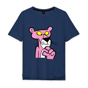 Мужская футболка хлопок Oversize с принтом Розовая пантера (3) , 100% хлопок | свободный крой, круглый ворот, “спинка” длиннее передней части | Тематика изображения на принте: pink panther | розовая пантера