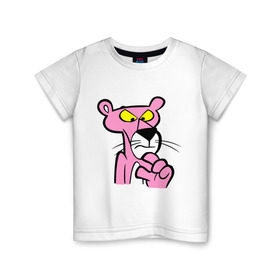 Детская футболка хлопок с принтом Розовая пантера (3) , 100% хлопок | круглый вырез горловины, полуприлегающий силуэт, длина до линии бедер | pink panther | розовая пантера