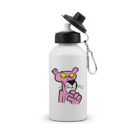 Бутылка спортивная с принтом Розовая пантера (3) , металл | емкость — 500 мл, в комплекте две пластиковые крышки и карабин для крепления | pink panther | розовая пантера