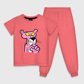 Детская пижама хлопок с принтом Розовая пантера (3) , 100% хлопок |  брюки и футболка прямого кроя, без карманов, на брюках мягкая резинка на поясе и по низу штанин
 | pink panther | розовая пантера