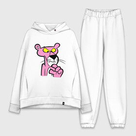 Женский костюм хлопок Oversize с принтом Розовая пантера (3) ,  |  | Тематика изображения на принте: pink panther | розовая пантера