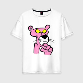 Женская футболка хлопок Oversize с принтом Розовая пантера (3) , 100% хлопок | свободный крой, круглый ворот, спущенный рукав, длина до линии бедер
 | pink panther | розовая пантера