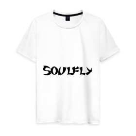 Мужская футболка хлопок с принтом Soulfly , 100% хлопок | прямой крой, круглый вырез горловины, длина до линии бедер, слегка спущенное плечо. | soulfly | панк | рок | соулфлай
