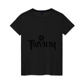 Женская футболка хлопок с принтом Trivium , 100% хлопок | прямой крой, круглый вырез горловины, длина до линии бедер, слегка спущенное плечо | Тематика изображения на принте: 