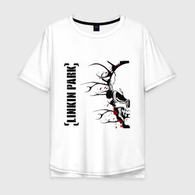 Мужская футболка хлопок Oversize с принтом Linkin Park (5) , 100% хлопок | свободный крой, круглый ворот, “спинка” длиннее передней части | скелет
