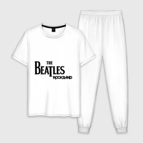 Мужская пижама хлопок с принтом The Beatles (2) , 100% хлопок | брюки и футболка прямого кроя, без карманов, на брюках мягкая резинка на поясе и по низу штанин
 | 60s | 60е | beatles | битлз | битлс | битлы | леннон | ленон | макартни | ретро