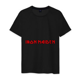 Мужская футболка хлопок с принтом Iron Maiden , 100% хлопок | прямой крой, круглый вырез горловины, длина до линии бедер, слегка спущенное плечо. | Тематика изображения на принте: iron maiden | айрон майден | панк | рок | символика iron maiden