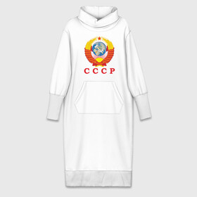 Платье удлиненное хлопок с принтом USSR ,  |  | герб ссср | серп и молот | ссср | я русский