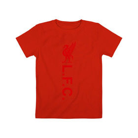 Детская футболка хлопок с принтом Liverpool , 100% хлопок | круглый вырез горловины, полуприлегающий силуэт, длина до линии бедер | ливерпуль