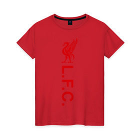 Женская футболка хлопок с принтом Liverpool , 100% хлопок | прямой крой, круглый вырез горловины, длина до линии бедер, слегка спущенное плечо | ливерпуль