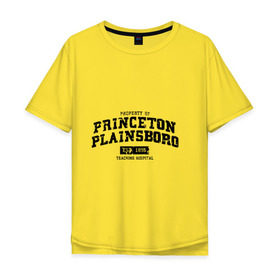 Мужская футболка хлопок Oversize с принтом Princeton Plainsboro , 100% хлопок | свободный крой, круглый ворот, “спинка” длиннее передней части | everybody lies | haus | house | plainsboro | princeton | все лгут | доктор | хауз | хаус | хью лори