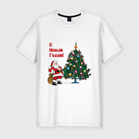 Мужская футболка премиум с принтом Ded Moroz , 92% хлопок, 8% лайкра | приталенный силуэт, круглый вырез ворота, длина до линии бедра, короткий рукав | 2012 | new year | дед | дед мороз | елка | елочка | нг | новый 2012 | новый год | подарки | санта | санта клаус