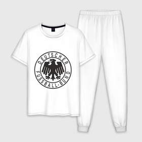 Мужская пижама хлопок с принтом Германия , 100% хлопок | брюки и футболка прямого кроя, без карманов, на брюках мягкая резинка на поясе и по низу штанин
 | германский футбольный клуб | дойч футбол | фк