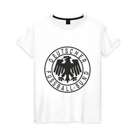 Женская футболка хлопок с принтом Германия , 100% хлопок | прямой крой, круглый вырез горловины, длина до линии бедер, слегка спущенное плечо | германский футбольный клуб | дойч футбол | фк