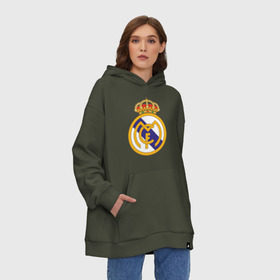 Худи SuperOversize хлопок с принтом real_madrid , 70% хлопок, 30% полиэстер, мягкий начес внутри | карман-кенгуру, эластичная резинка на манжетах и по нижней кромке, двухслойный капюшон
 | евро 2012