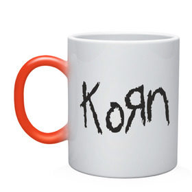 Кружка хамелеон с принтом Korn , керамика | меняет цвет при нагревании, емкость 330 мл | korn | группы | корн | метал | музыка | рок