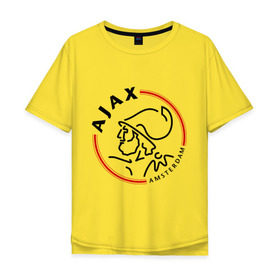 Мужская футболка хлопок Oversize с принтом Аякс , 100% хлопок | свободный крой, круглый ворот, “спинка” длиннее передней части | Тематика изображения на принте: ajax | аякс
