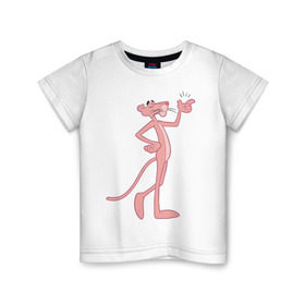 Детская футболка хлопок с принтом PinkPanther , 100% хлопок | круглый вырез горловины, полуприлегающий силуэт, длина до линии бедер | pink panther | розовая пантера