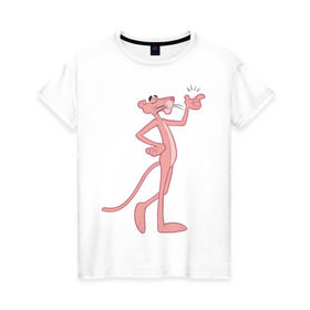 Женская футболка хлопок с принтом PinkPanther , 100% хлопок | прямой крой, круглый вырез горловины, длина до линии бедер, слегка спущенное плечо | pink panther | розовая пантера