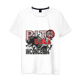 Мужская футболка хлопок с принтом Pitbull , 100% хлопок | прямой крой, круглый вырез горловины, длина до линии бедер, слегка спущенное плечо. | Тематика изображения на принте: pitbull