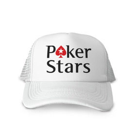 Кепка тракер с сеткой с принтом Poker Stars , трикотажное полотно; задняя часть — сетка | длинный козырек, универсальный размер, пластиковая застежка | Тематика изображения на принте: pokerstars