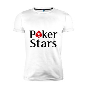 Мужская футболка премиум с принтом Poker Stars , 92% хлопок, 8% лайкра | приталенный силуэт, круглый вырез ворота, длина до линии бедра, короткий рукав | pokerstars