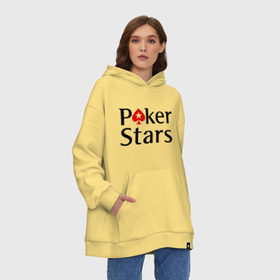 Худи SuperOversize хлопок с принтом Poker Stars , 70% хлопок, 30% полиэстер, мягкий начес внутри | карман-кенгуру, эластичная резинка на манжетах и по нижней кромке, двухслойный капюшон
 | pokerstars