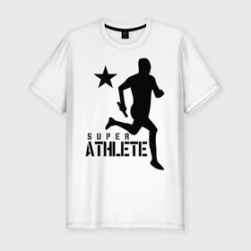Мужская футболка премиум с принтом Лёгкая атлетика (4) , 92% хлопок, 8% лайкра | приталенный силуэт, круглый вырез ворота, длина до линии бедра, короткий рукав | Тематика изображения на принте: атлет | бег | бегун | легкая атлетика | марафон | марафонец | спринтер