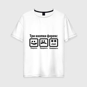 Женская футболка хлопок Oversize с принтом Три кнопки Forex , 100% хлопок | свободный крой, круглый ворот, спущенный рукав, длина до линии бедер
 | forex | акции | биржа | паника | паниковать | покупать | продавать | торги | три кнопки | форекс | ценные бумаги