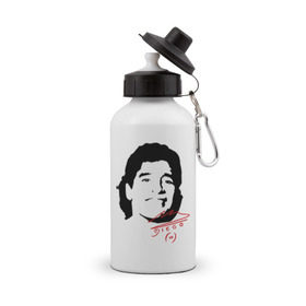 Бутылка спортивная с принтом Diego Maradona , металл | емкость — 500 мл, в комплекте две пластиковые крышки и карабин для крепления | Тематика изображения на принте: diego maradona | footballplayer | аргентина | диего марадона | сборная аргентины