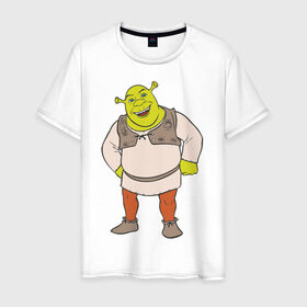 Мужская футболка хлопок с принтом Shrek (2) , 100% хлопок | прямой крой, круглый вырез горловины, длина до линии бедер, слегка спущенное плечо. | shrek | шрек