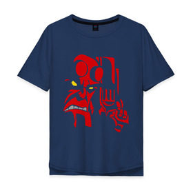 Мужская футболка хлопок Oversize с принтом Хеллбой (2) , 100% хлопок | свободный крой, круглый ворот, “спинка” длиннее передней части | hellboy | хелбой | хеллбой