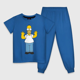 Детская пижама хлопок с принтом Homer Simpson , 100% хлопок |  брюки и футболка прямого кроя, без карманов, на брюках мягкая резинка на поясе и по низу штанин
 | 