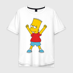 Мужская футболка хлопок Oversize с принтом Bart Simpson (2) , 100% хлопок | свободный крой, круглый ворот, “спинка” длиннее передней части | simpsons | барт | барт симпсон | симсоны | симспоны